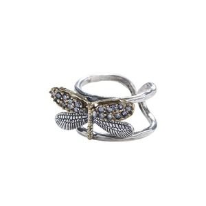 WAXING POETIC CZ Dragonfly Silver & Brass Ring